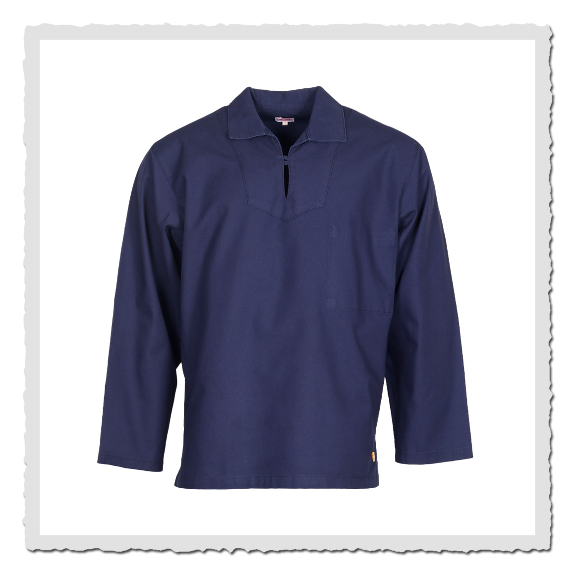 Armor Lux Guilvinec Fischerhemd Dunkelblau mit traditionellem Kragen und Baumwoll-Canvas